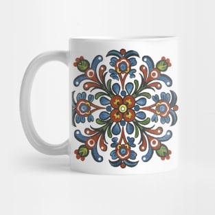 Handpainted Rosemaling, Norwegian Folk Art Mug